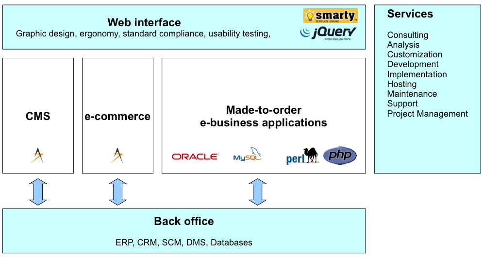 Web Interface, graphics design, ergonomy, standard compliance, usability, testing